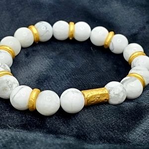 White turquoise calming beaded bracelet